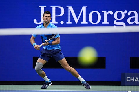 US Open 2024: Novak Djokovic returns a shot to Laslo Djere during a second round match of the U.S. Open